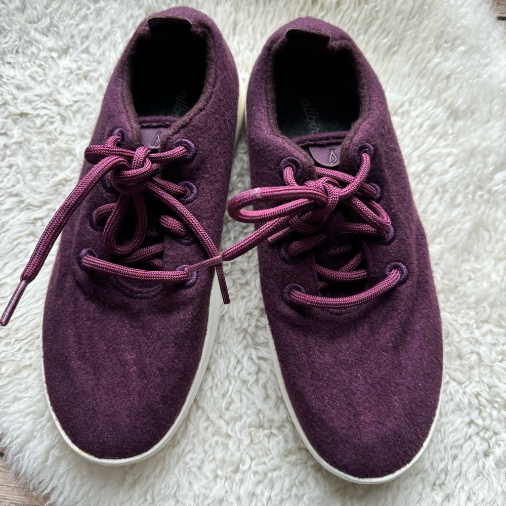 Allbirds Women’s Merino Wool Running Shoe in Berry Purple - Picture 2 of 12
